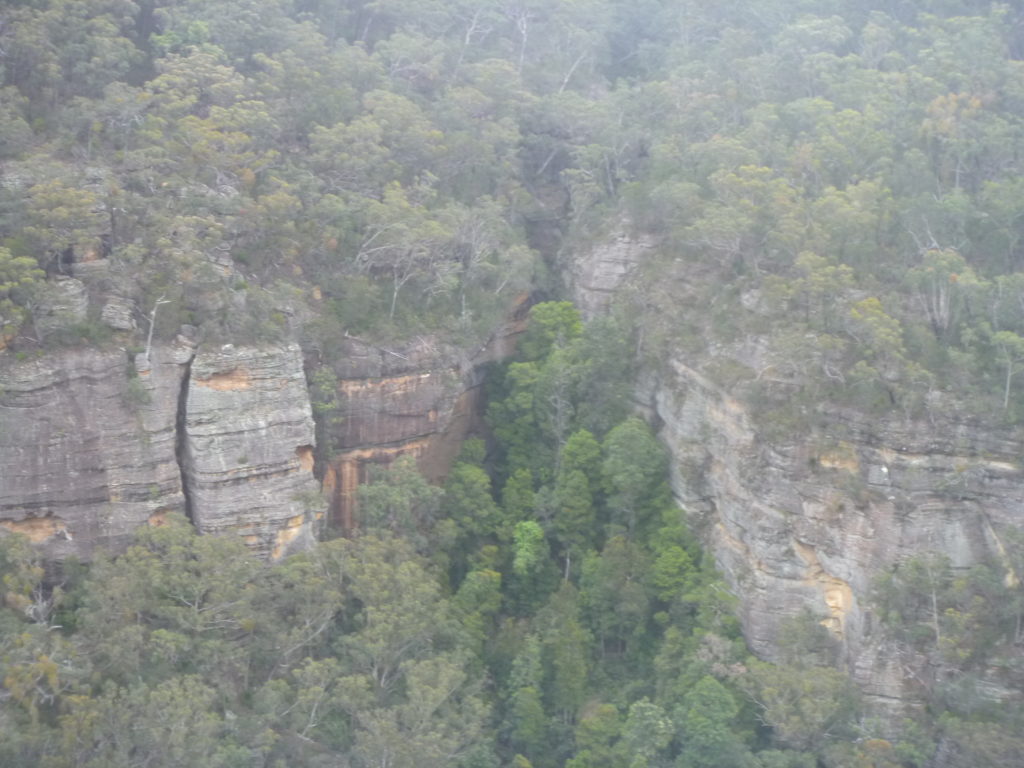 Looking down on the Galah Canyon exit from the opposite side of Rocky Creek