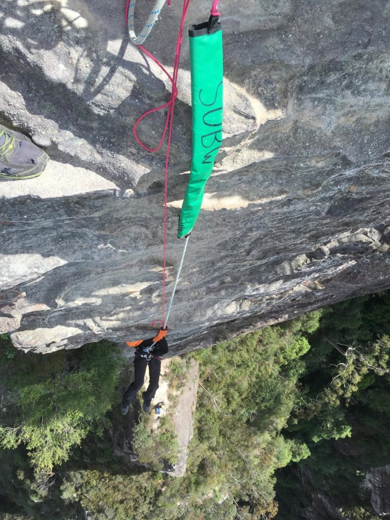 First abseil, photo Leo