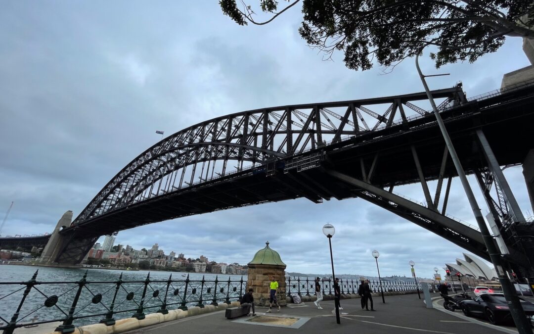 The newly finished Wulugul Walk to Circular Quay! – Barangaroo foreshore and Harbor Bridge area (5pm)