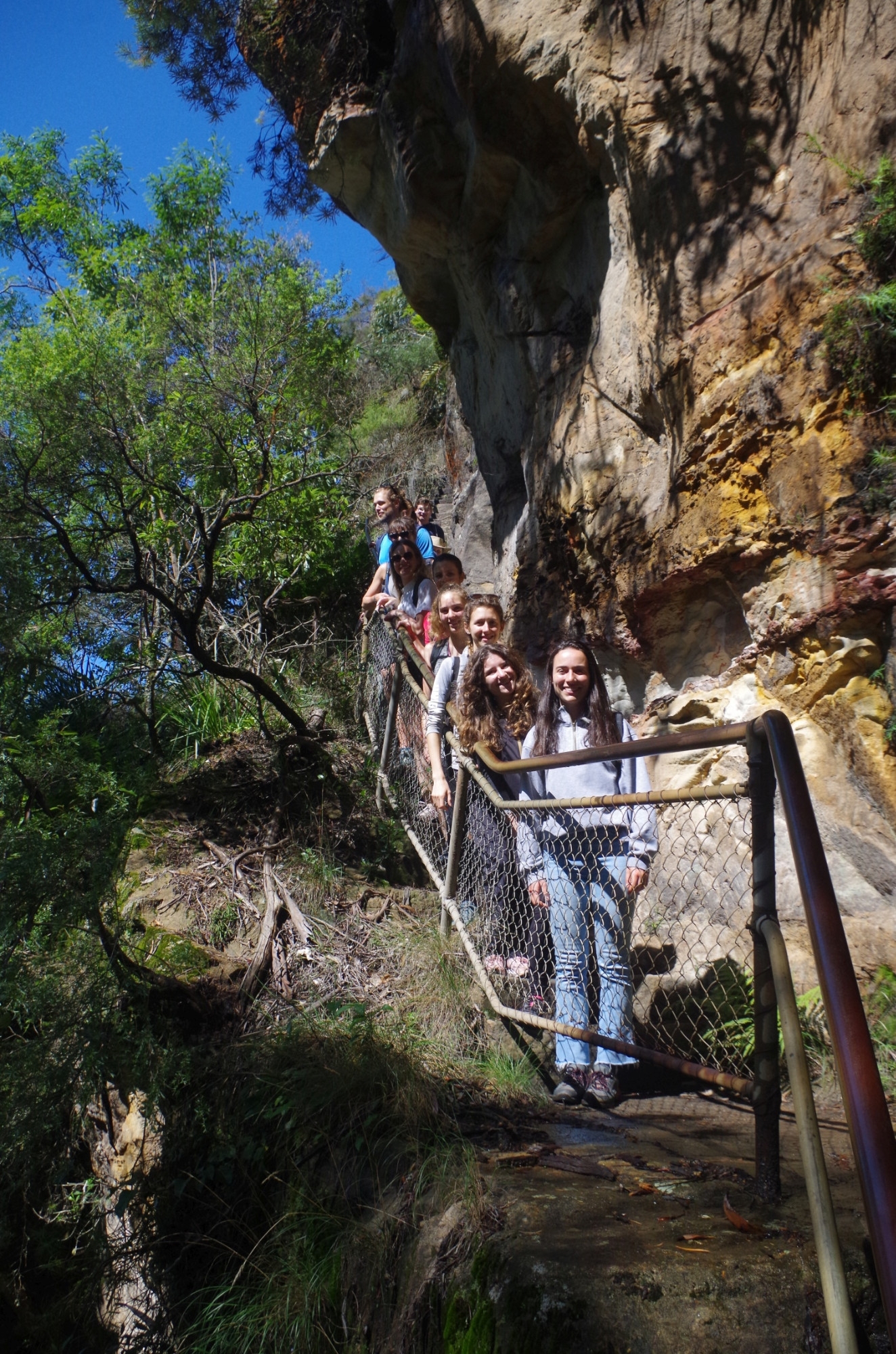 Easier than Giant Steps, but there are still a few steep steps to climb  coming up the Furber Steps – Katoomba, Blue Mountains